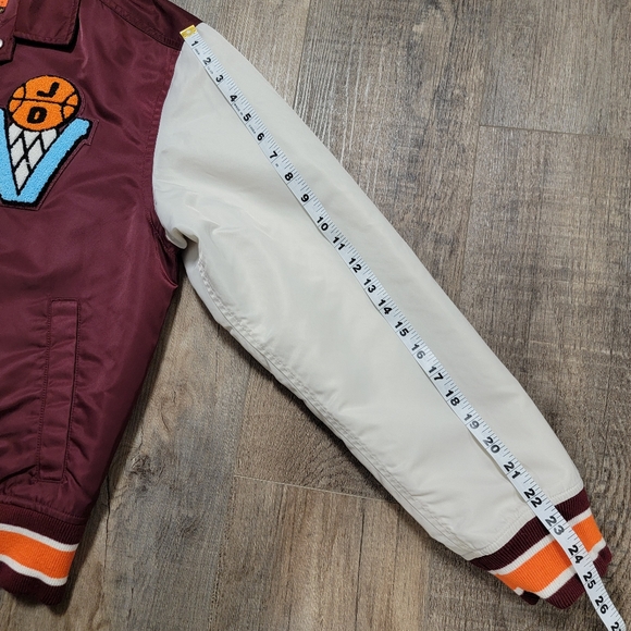 Just Don x ALL CITY Mens Snap Up Basketball Jacket Sz Medium Burgundy Ret $195 - Picture 8 of 14